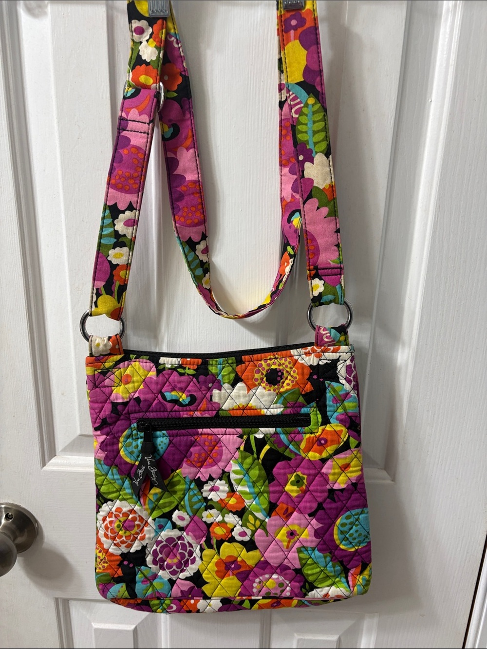Vera Bradley Floral Quilted Crossbody in Pink, Green, Purple, Yellow